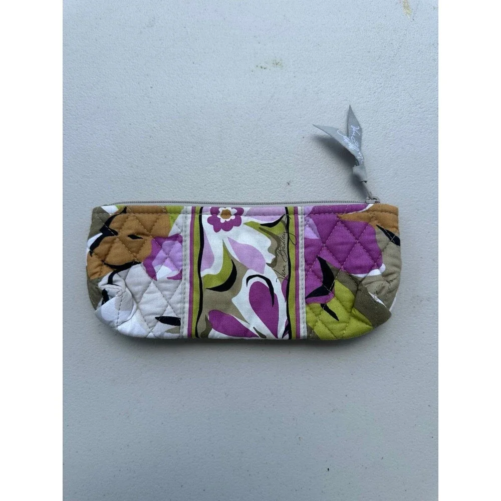 NWOT Vera Bradley Quilted Floral Portobello Road Zipper Pencil Cosmetic Pouch